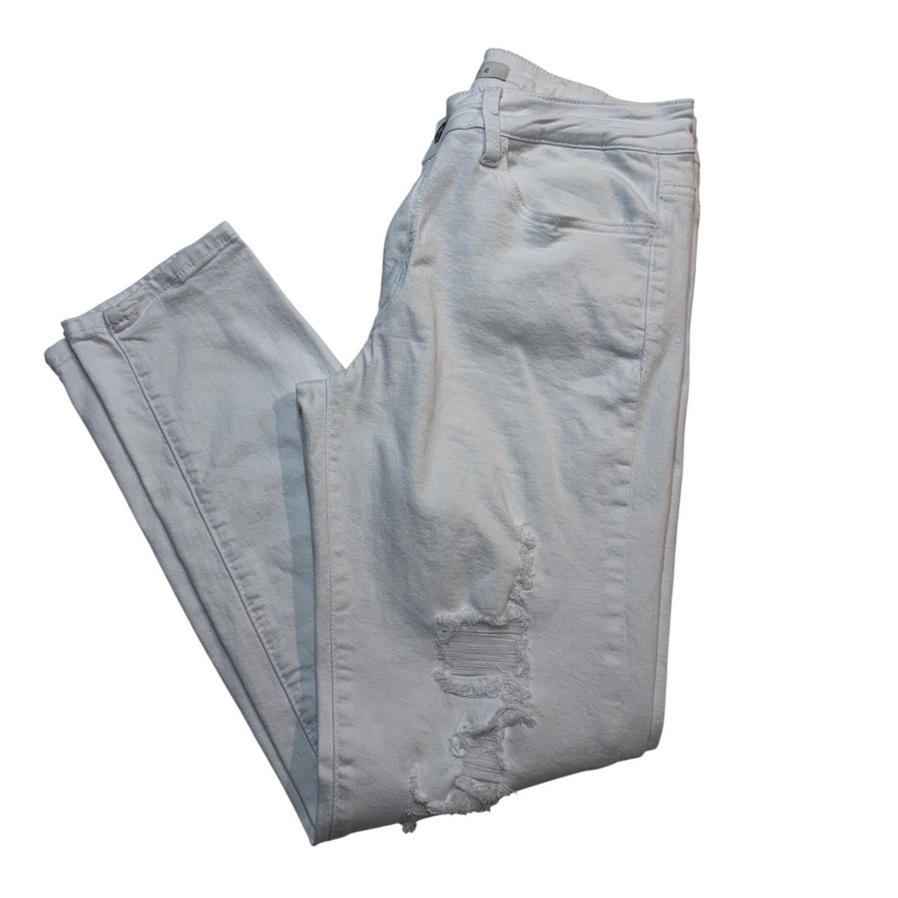 Nature White Distressed Skinny Jeans Size 30 Stretch Denim Mid Rise Ankle